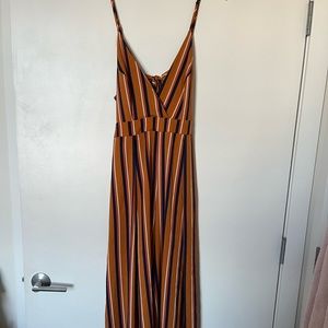 Striped V-Neck Spaghetti Strap Jumpsuit